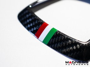 FIAT 500 ABARTH Rear Emblem Trim - Carbon Fiber - Italian Racing Stripe